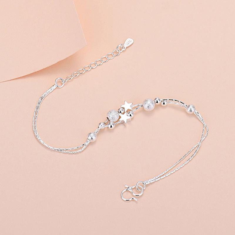 Серебряный браслет с подвесками Lucky Bead Charm для женщин, круглые браслеты, роскошь