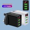 Настенное зарядное устройство с 3 портами USB и дисплеем, 5 В/3 А, стандарт США, многофункциональная дорожная вилка для телефона
