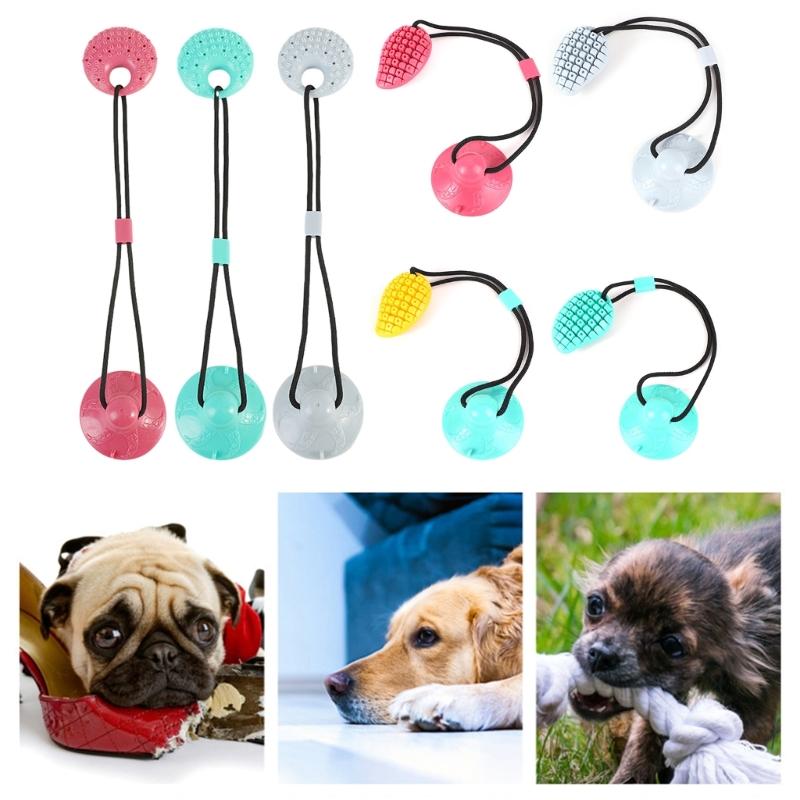 Игрушка для собак с утечкой еды для жевания, прорезывания зубов, на присоске, эластичная веревка для питомца, игрушка-медленная кормушка для собак, снимающая стресс