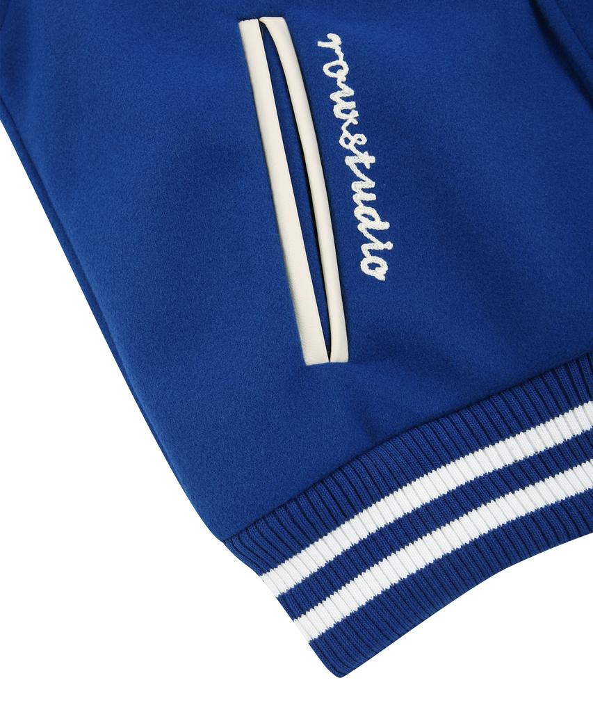 Raw Lab R Старая школа Тяжелая varsity куртка (синий)