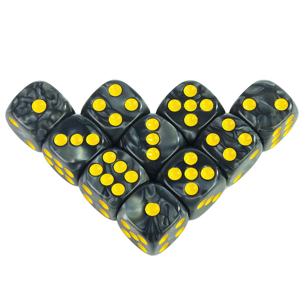 16MM Round Corner Game Dice Set 6-Sided Marble Acrylic Dices for Tabletop Game Gambling Entertainment Party