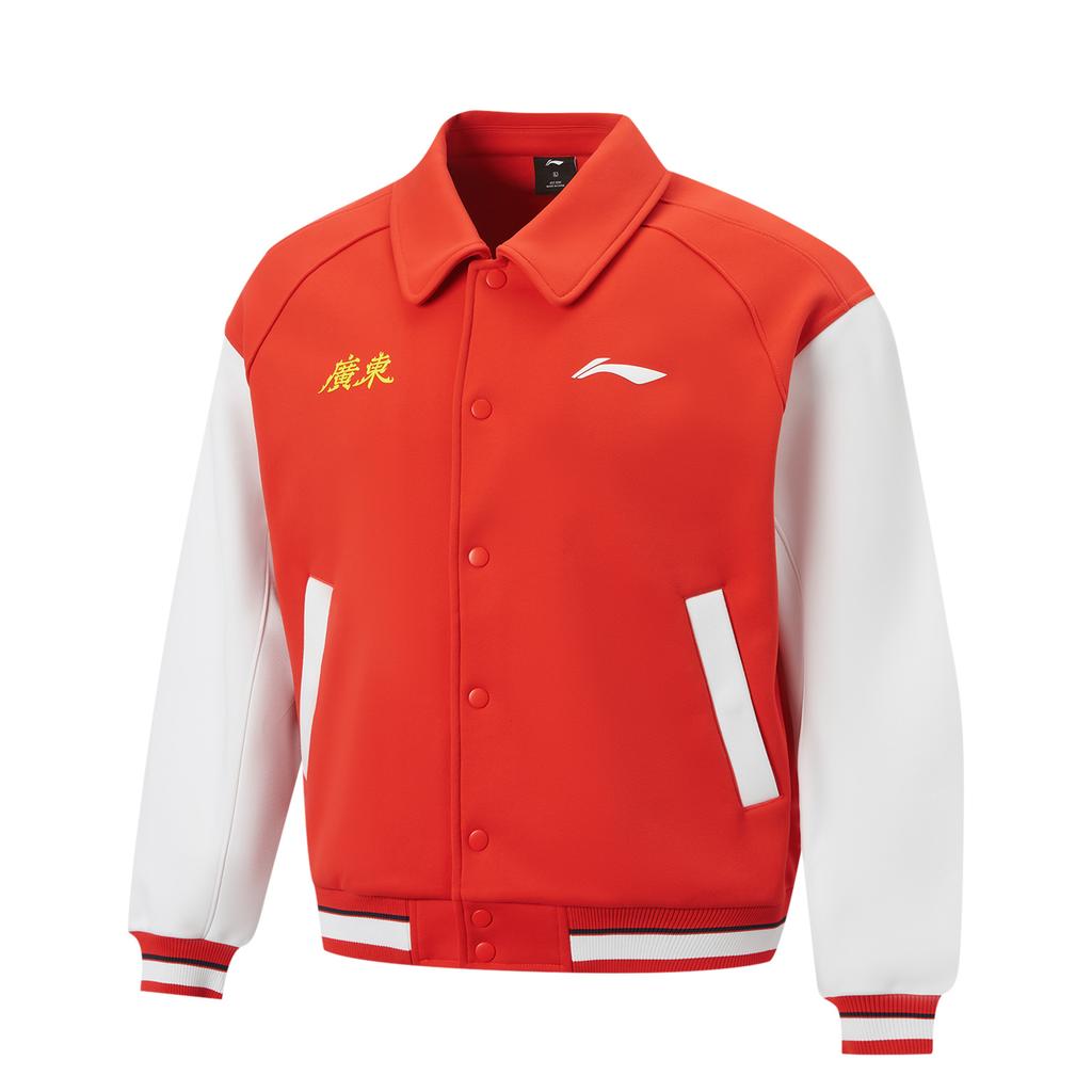 Li Ning Минималистичная Универсальная Куртка Флис С Цветными Блоками и Поло-воротником Свободного Кроя Мужская Куртка AJDV397-2