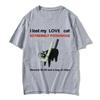I Lost My Love Cat Funny Black Cat Meme Tshirts Unisex Women Casual Vintage Short Sleeve Tshirt Unisex Street Top