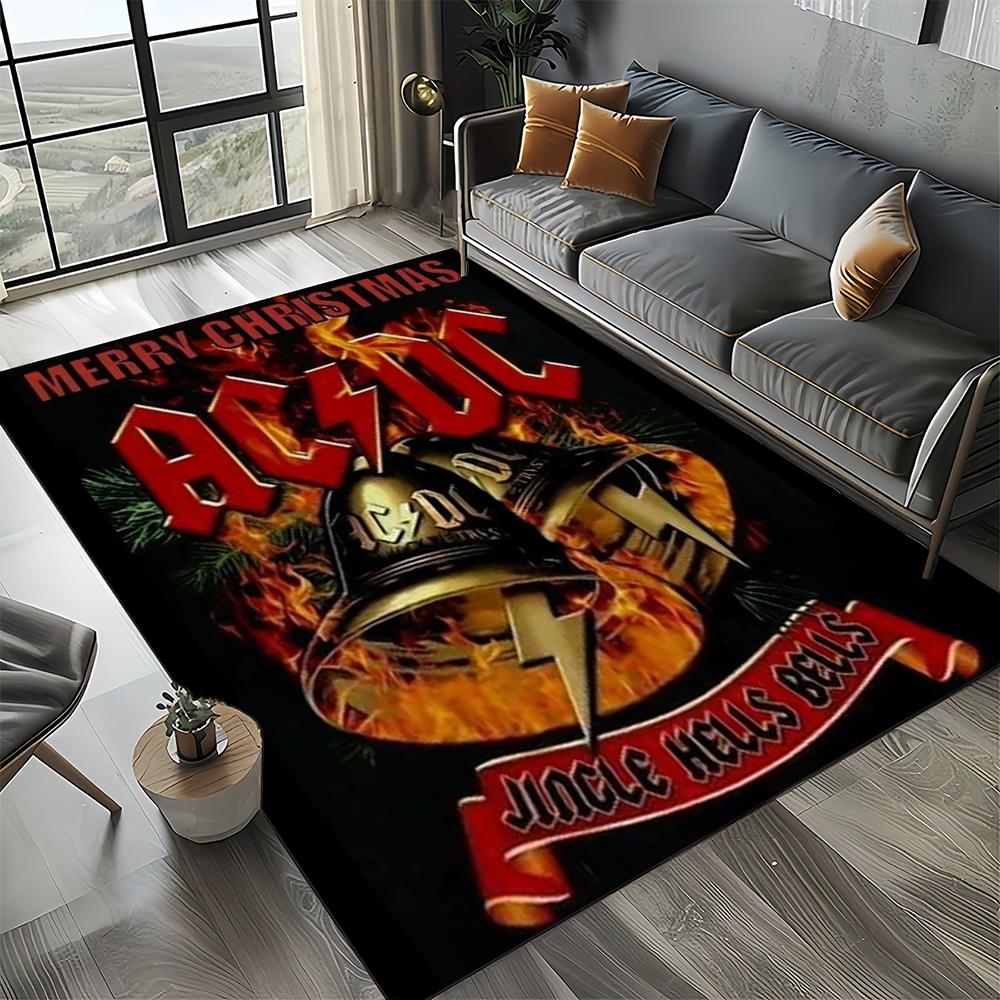 3D AC-DC-Rock Band Мультяшный Ковер Большой, Ковер для Гостиной Спальни Дивана Прихожей Декор, Детский Нескользящий Коврик