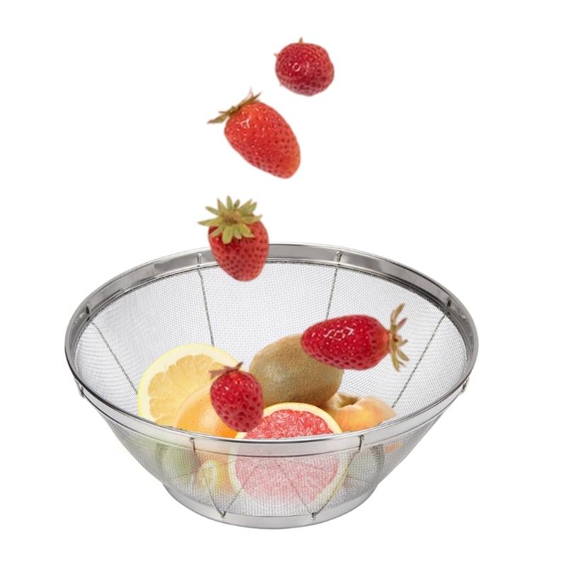 Professional Kitchen Sieves With Extra Fine Mesh Rice Strainer Stainless Steel Colander For Straining Grains Fruit