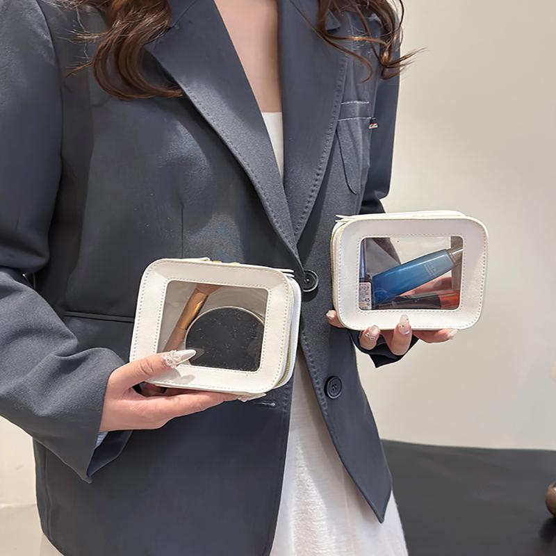 Прозрачная косметичка, простой стильный дизайн, водонепроницаемая ПВХ косметичка, новая косметичка для хранения косметики, прозрачная косметичка на молнии для помады.