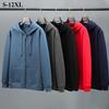 Plus Size 10XL 12XL Hoodie Men Autumn Winter Fleece Hoodies Solid Color Jacket Hoodies Big Size 12XL Blue Black Red Grey