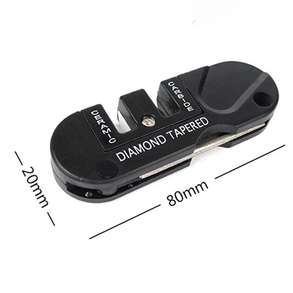 Портативная точилка для ножей 4-в-1. Многофункциональная уличная портативная точилка для ножей из вольфрамовой стали. Мусат для заточки ножей.