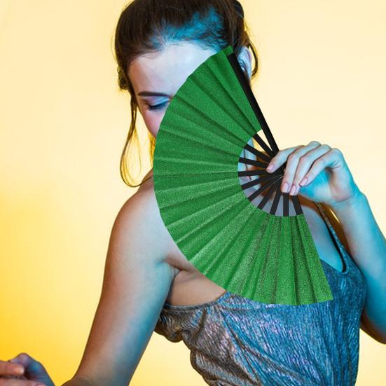 Yousheng Glitter Kung Fu Folding Fan Dance Performance Handheld Fan Portable Lightweight Summer Cooling Fan Decoration Party Accessories