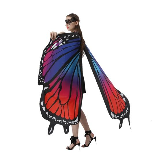 Накидка с крыльями бабочки для взрослых, гибкий красочный привлекательный костюм на Хэллоуин для вечеринки, подарочный реквизит
