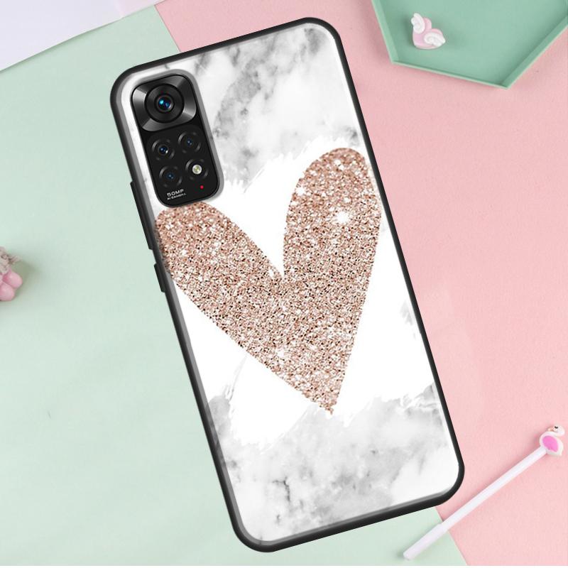 Love Rose Gold Style For Redmi Note 12 Pro Plus Cover For Redmi Note 10 8 9 11 Pro 12S 11S 10S 9S 9C 10C 12C Case