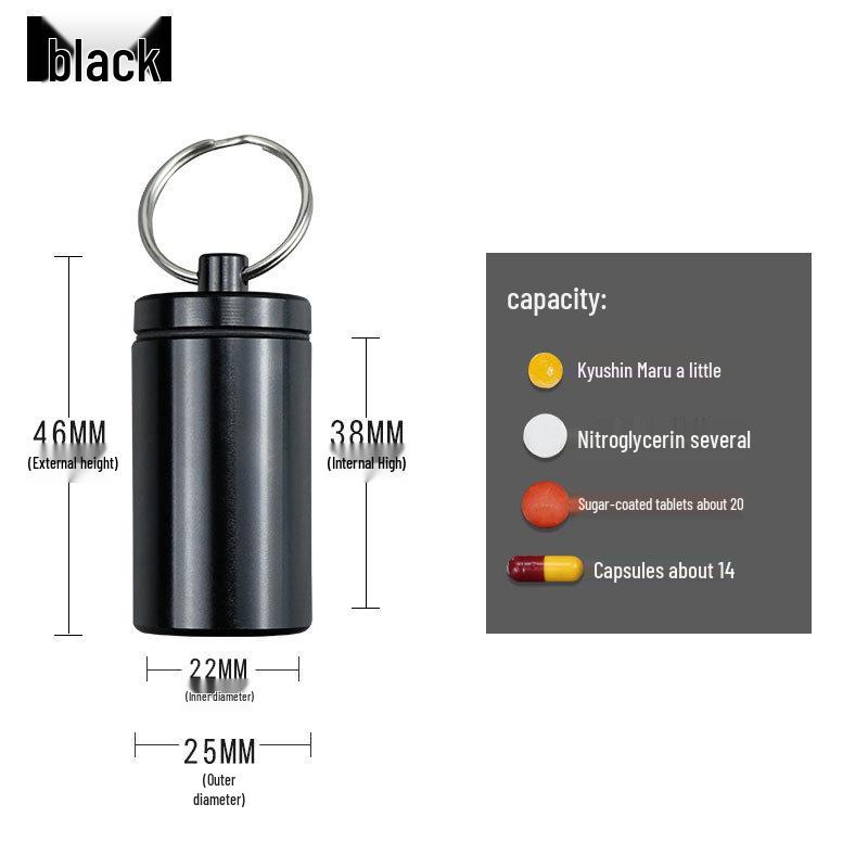 Водонепроницаемая портативная таблетница из алюминиевого сплава для путешествий