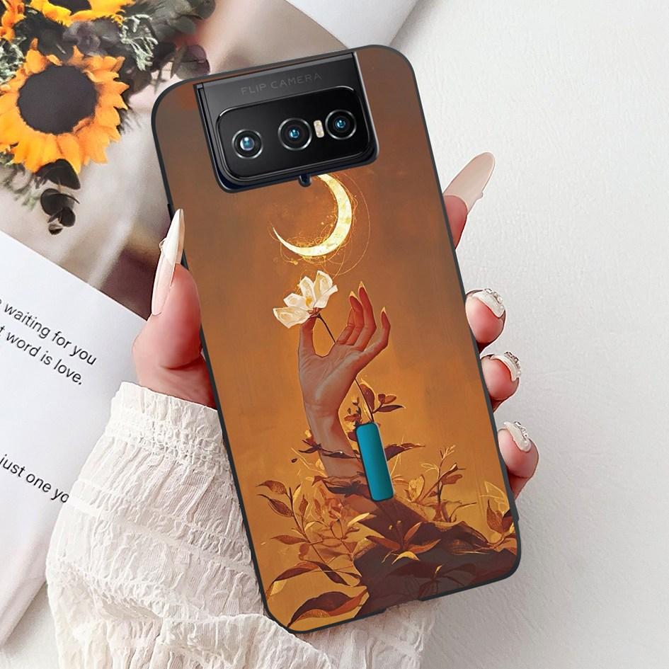 Для Asus Zenfone 7 ZS670KS Чехол I002D Популярный Цветок Мягкий Черный Силиконовый Чехол для Телефона Для Zenfone 7 Pro ZS671KS Funda I002DD Capa