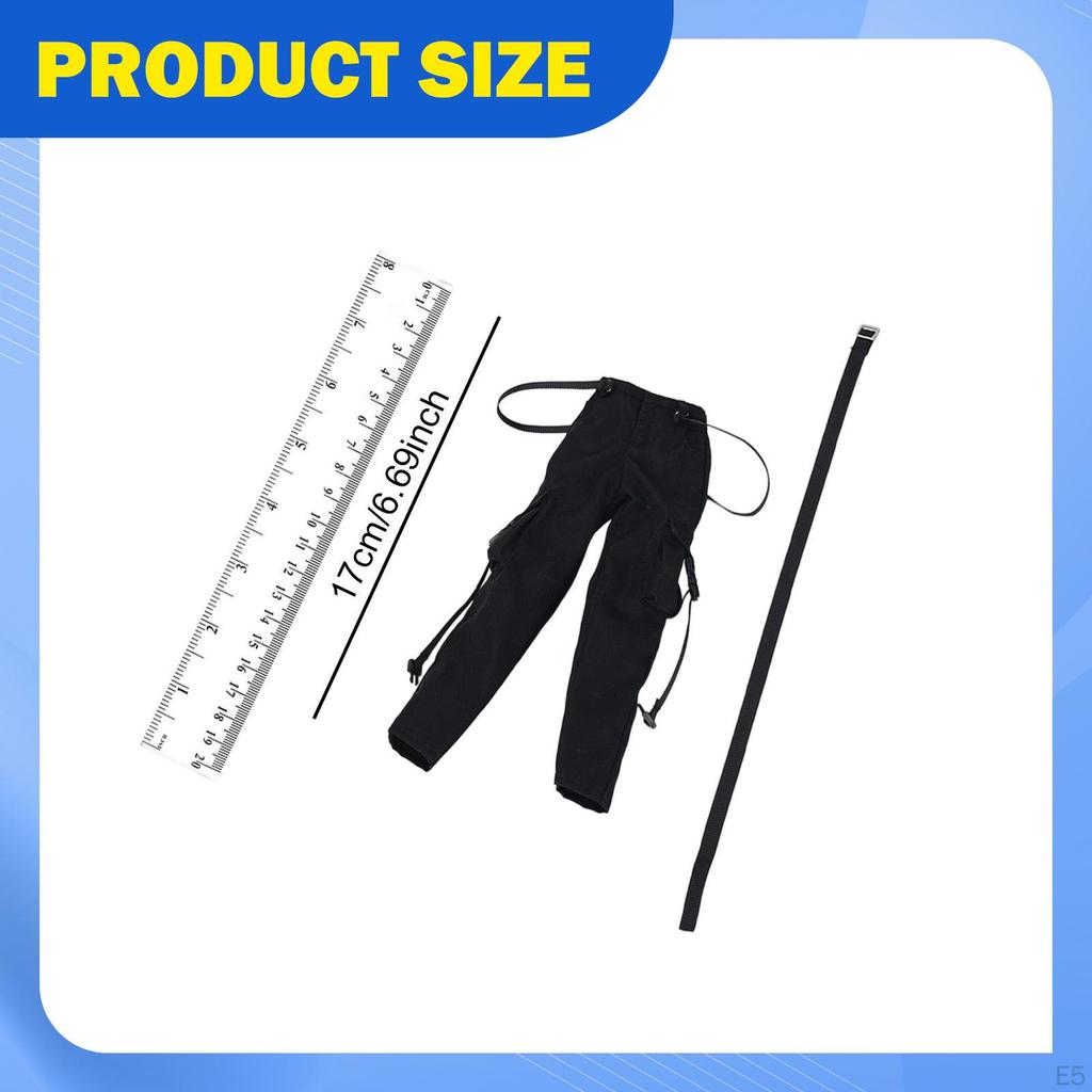 1/6 Action Figure Clothes Doll, Costume Accessories, Cargo Pants and Belt, , Miniature Clothing for