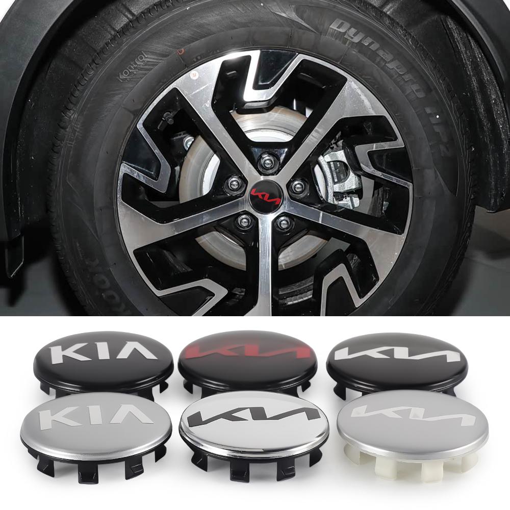 AIL1 4pcs Car Badge Wheel Center Hub Cap Wheel Center Cap Cover Auto Styling For Kia Sportage Ceed Rio Cerato Sorento Soul Picanto K5