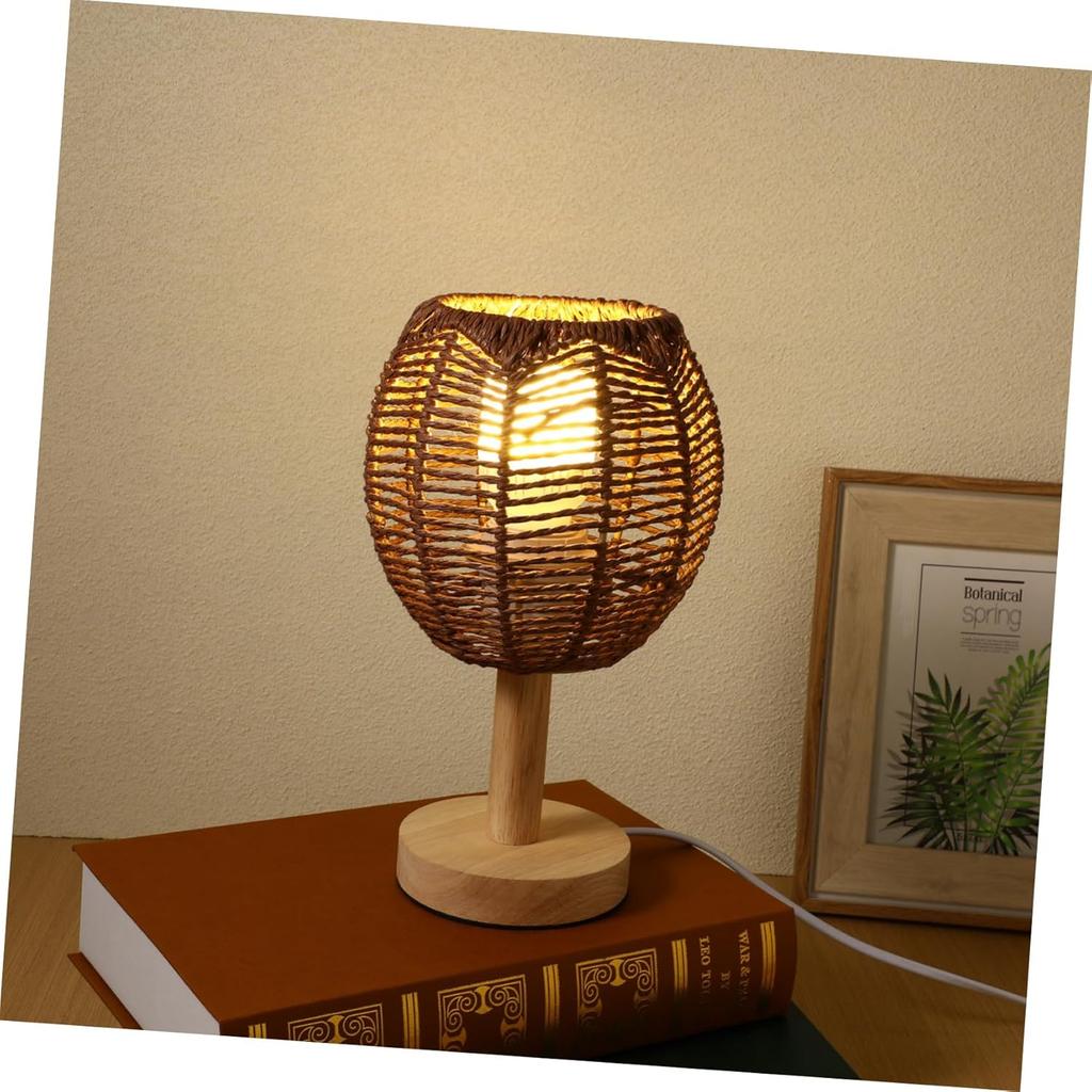 Rattan Lamp Shade Small Boho Shades Replacement - Pendant Sconce Shade Ceiling Fan Light Covers Round Woven Lampshade for Floor Lamps Pendant Light