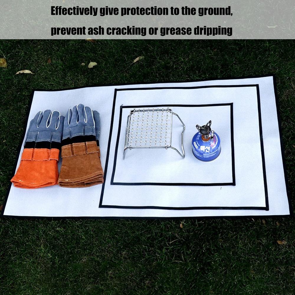 Filleted Corner Picnic Fire Blanket Fiberglass Camping Protection Rug  Picnic Activities