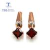 Natural Red Garnet Earring 925 Sterling Silver Fine Jewelry Unique Design for Wife Nice Gift