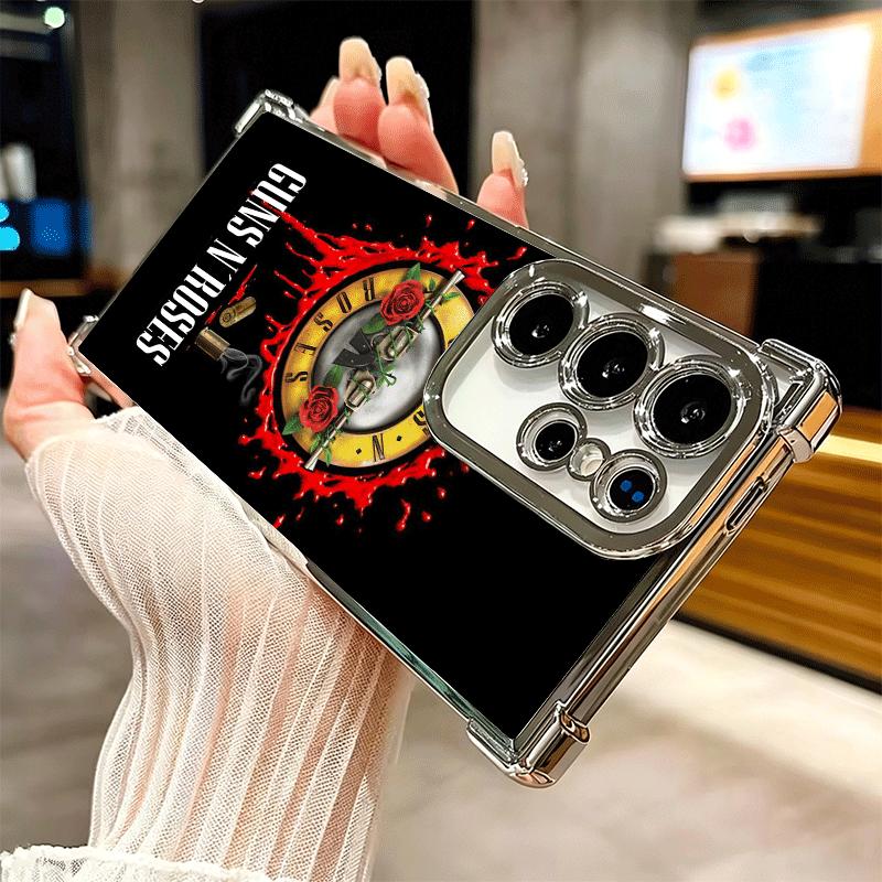 Чехол для телефона с покрытием Band G-Guns N R-Roses для Samsung Galaxy S24 S25 FE S26 Edge S23 Ultra S22 S21 Plus S20 Противоударный с подушкой безопасности