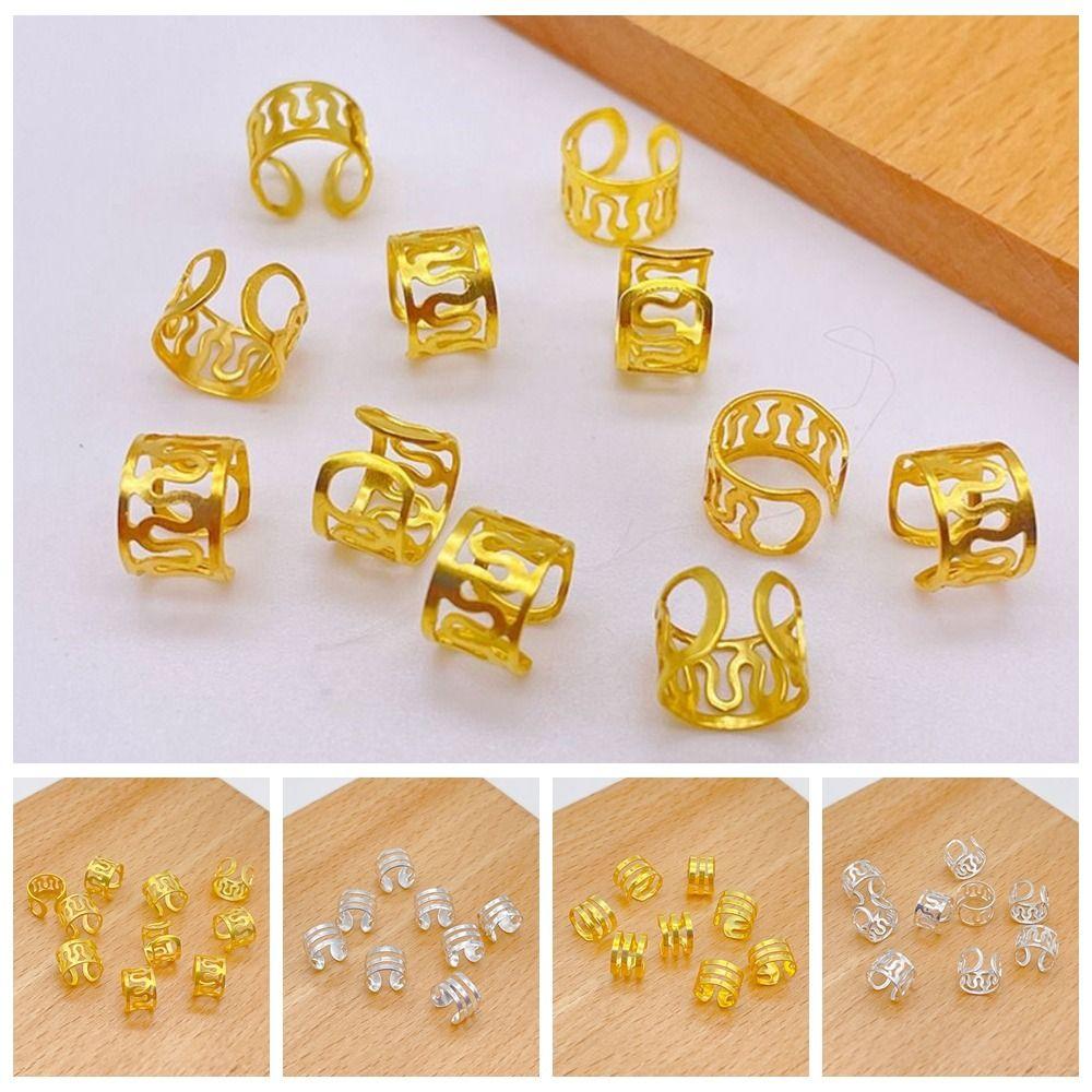 50 шт. Очаровательные трубочки для косичек из золота, кольца для волос, заколки для волос, дреды, бусины в африканском стиле