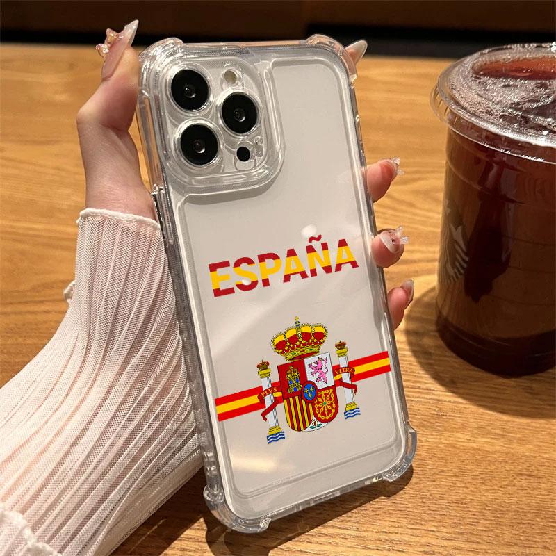 Испания ЛОГОТИП España Паспорт Чехол для телефона Прозрачный Для iPhone 17 16 14 15 11 12 13 Pro Max 16E 15 16 Plus 17 Air Мягкий Ударопрочный Чехол
