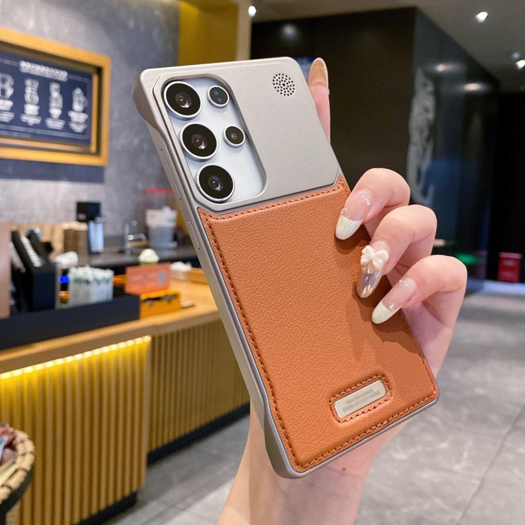 Кожаный Безрамочный Магнитный Чехол с Ароматерапией для Samsung Galaxy S24 S23 S22 S25 Ultra Plus Для Беспроводной Зарядки MagSafe