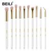 Makeup Brushes White Golden 10Pcs Eyeshadow Eyebrow EyeLiner Brush Set Goat Hair Eye Make Up Tools Brochas Maquillaje