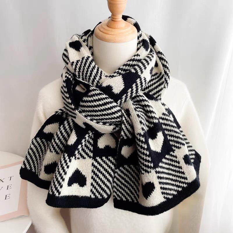 Red Christmas Tree Knitted Scarf For Women Warm And Versatile In Autumn And Winter Student Couple Christmas Gift Knitted Neck