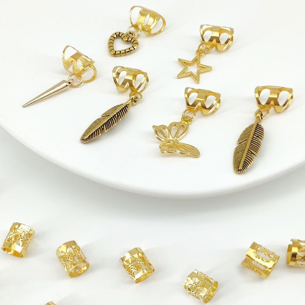 26pcs Dread Locks Hollow Out Hair Ring Hair Braiding Hair Braid Tubes Dreadlocks Beads  Decor