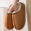 Unisex Suede Lace Warm Cotton Slippers with EVA Sole for Indoor/Outdoor Use