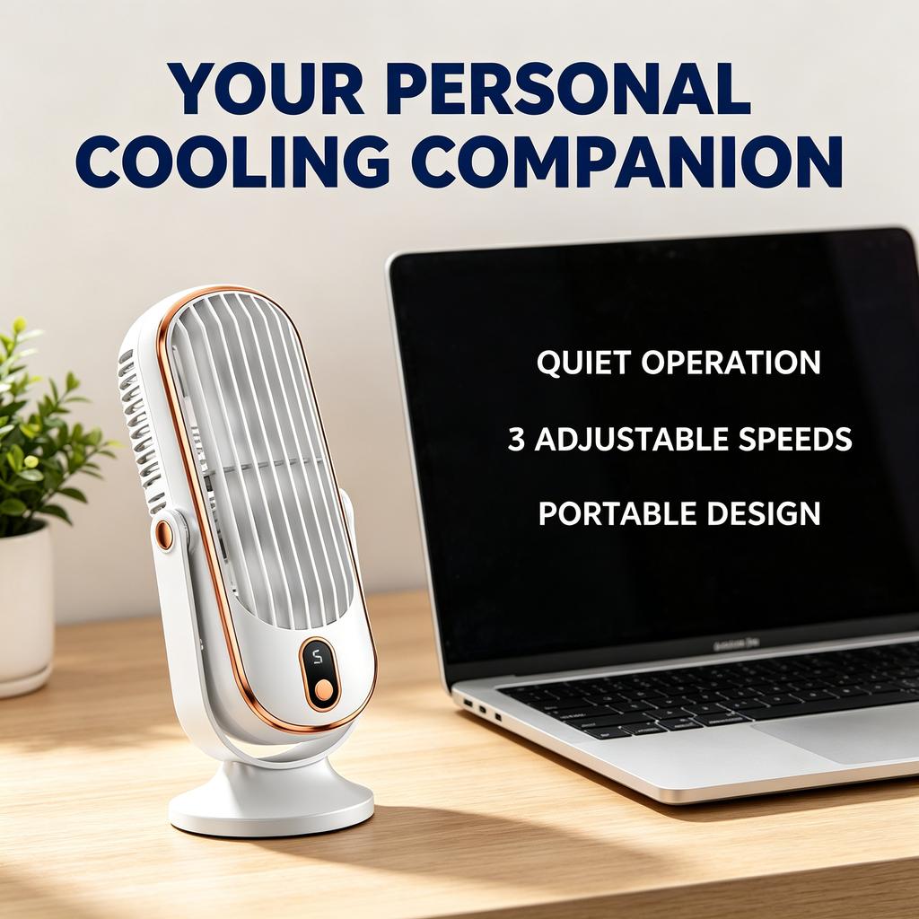 Ventilador de escritorio portátil enfriador de aire silencioso para dormitorio oficina 3 velocidades
