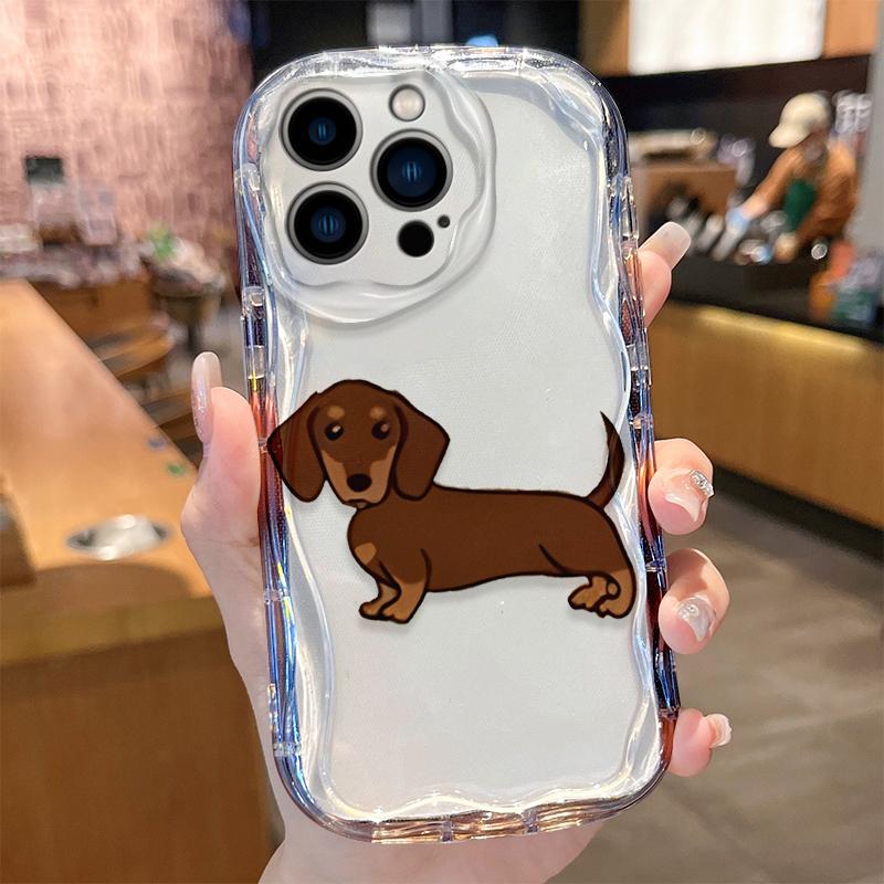 Модный простой чехол с щенком таксы для iPhone 17 16 E 15 14 13 12 Mini 11 Pro Max 8 7 Plus Мягкий силиконовый моющийся чехол Funda