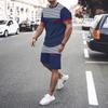 Men's Set Summer Casual Sportswear 3D Plus Size Fashionable T-shirt Shorts Short Sleeved Two-piece Set Trendy Men's Clothing