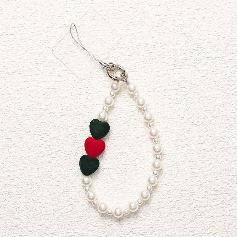 Брелок для мобильного телефона на запястье из хрустальных бусин в форме сердца с металлической пряжкой