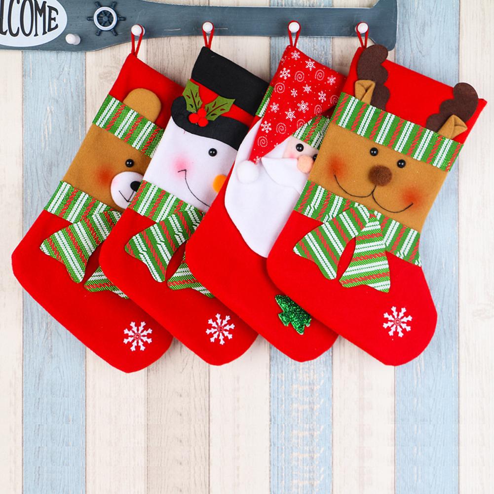 Christmas Stocking Candy Gift Sock Bag Fireplace Ornaments