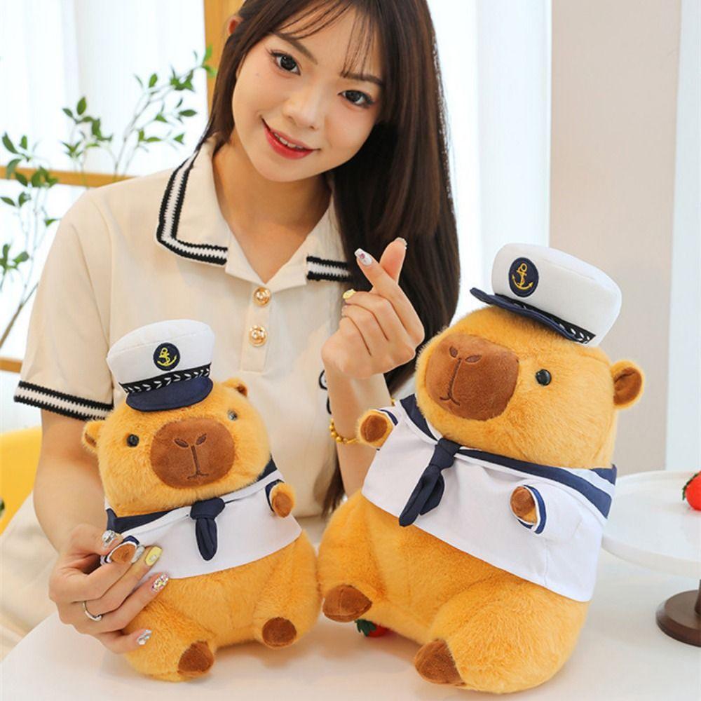 Capybara Shape Navy Sailor Capybara Doll Cartoon Animals Plush Toy Kids