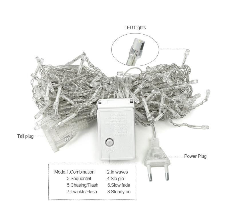 Уличные водонепроницаемые светодиодные гирлянды-сосульки с эффектом звездного мерцания - Праздничное мигающее украшение-занавес