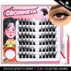GROINNEYA DIY Eyelash Extension Kit Individual Lashes Cluster Mix Lash Clusters with Lash Bond and Seal and Lash Accessories