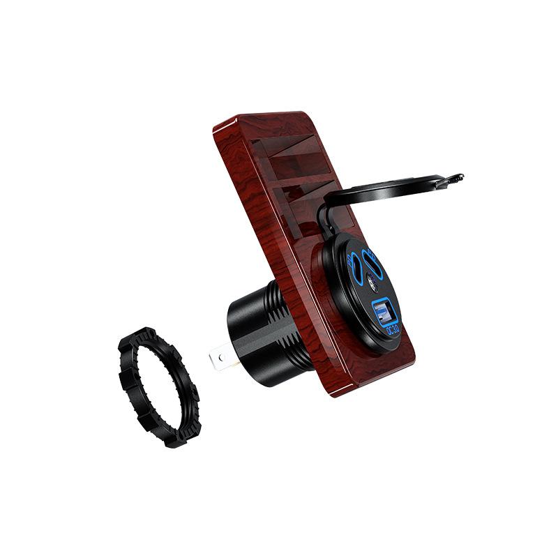 Розетка USB C, 12 В, двойной PD, 45 Вт, USB-C и QC3.0, USB-порт, автомобильное зарядное устройство с переключателем для автомобиля, лодки, морского грузовика, мотоцикла