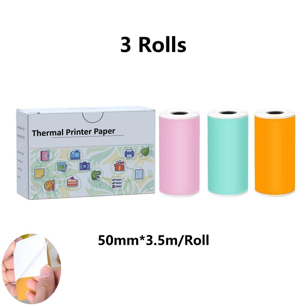 Бумага для термопринтера 53 мм x 3,75 м, Белая, Мини-самоклеящаяся бумага для принтера этикеток, Совместимая с мини-термопринтерами T02/M02/M02/M02S PRO/M04AS/M04S
