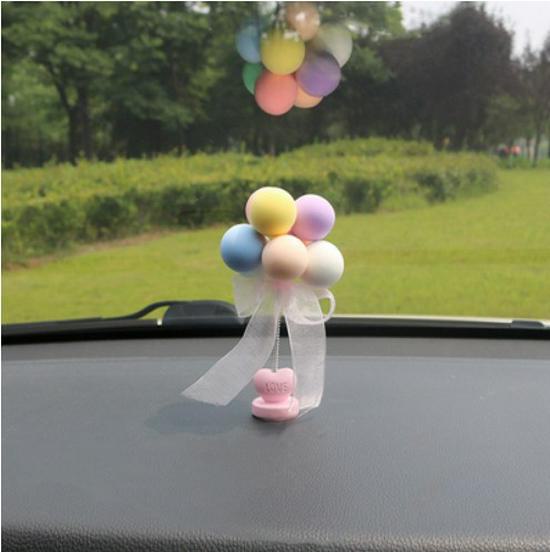 Creative Spring-Loaded Cute Balloon Car Ornament for Dashboard Decoration