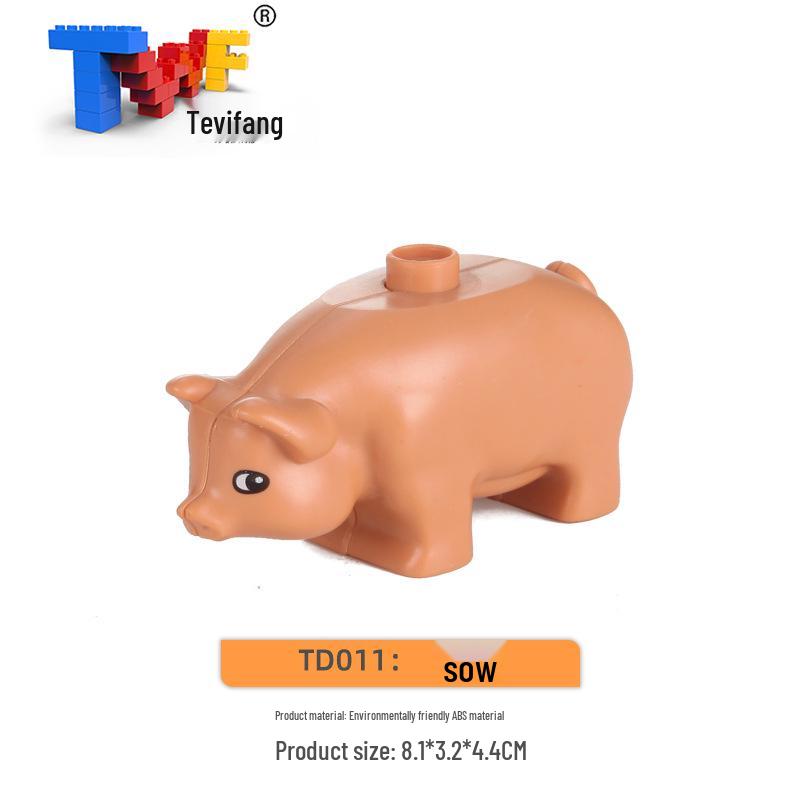 Крупные строительные блоки из частиц: Совместимые Игрушки для Обучения Животным Фермы Прерии Океана для Детей