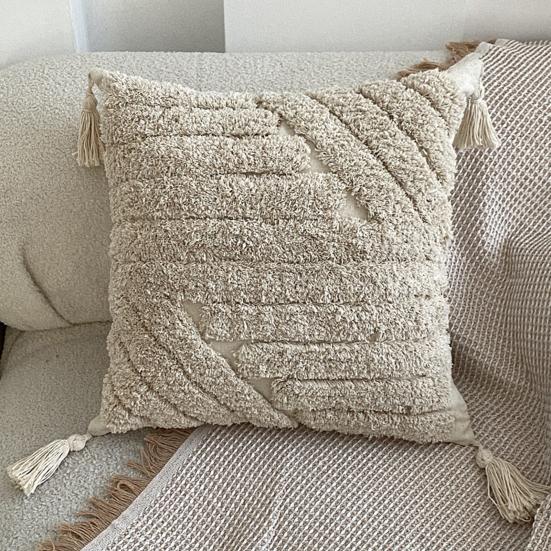 Наволочка стильная богемная этническая кисточка дизайн утолщенная вышитая диванная прикроватная подушка офисная тафтинговая наволочка