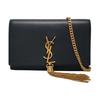 [Б/У] Ysl Kate Маленькая квадратная сумка через плечо из телячьей кожи с кисточками и золотым логотипом - В хорошем состоянии #1C04T33