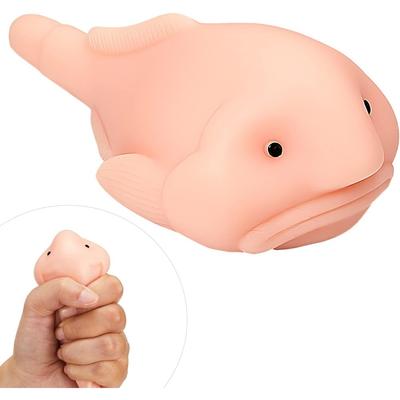 Сквіші Игрушка-антистрес Рыба-капля - Уродливая рыба, которую можно сжимать, Сенсорный фиджет для снятия тревоги, Забавное украшение для стола, Подарки для детей и взрослых