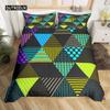 Геометрия Комплект пододеяльника Кинг Синий Белый Черный Треугольный Полосатый Комплект постельного белья Полиэстер Винтажный Ручной Рисунок Жирная Полоса Пододеяльник