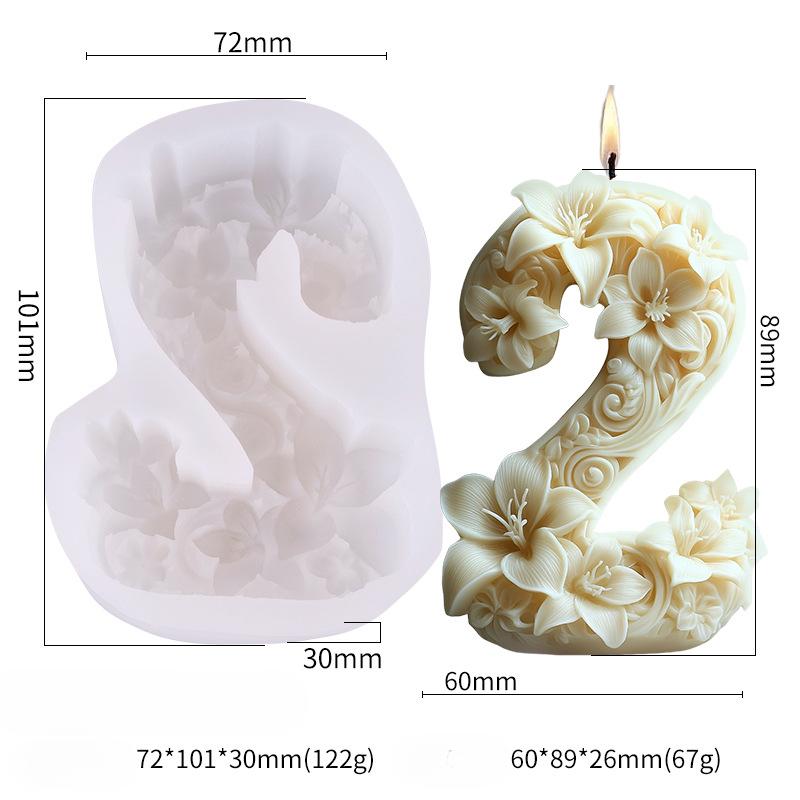 Силиконовая форма для свечей с арабскими цифрами - декор для ароматерапии своими руками, 3D-формы из смолы/гипса для домашнего творчества