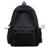 Schoolbag Solid Color Simple Backpack Printable Logo Casual Canvas Backpack Large Capacity Junior High School High School Student School Bag