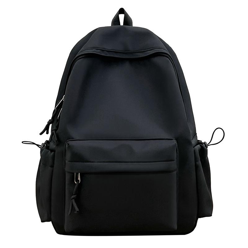 Schoolbag Solid Color Simple Backpack Printable Logo Casual Canvas Backpack Large Capacity Junior High School High School Student School Bag
