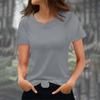 Women's Fashionable Casual Solid Color Short Sleeved Round Neck T-shirt Top
